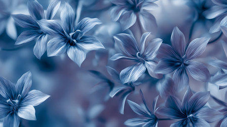 Floral background. Close-up of beautiful blue flowers. Nature.の素材