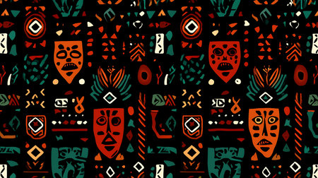 Tribal ethnic seamless pattern. Aztec geometric vector background.の素材