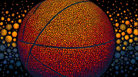 Basketball ball background. 3D illustration. 3D CG. High resolution.の素材