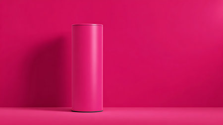 Blank tin can mockup on pink background. 3d renderingの素材