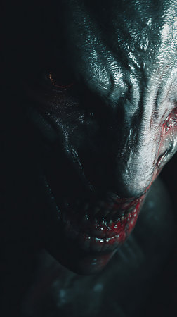 Zombie woman with blood, halloween concept. Horror movie.の素材