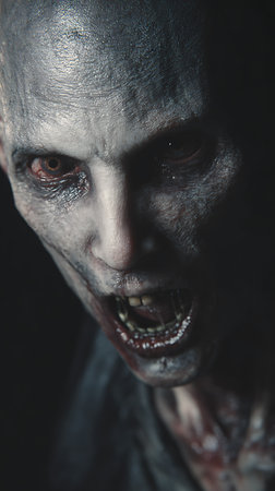 Portrait of a scary zombie man. Horror movie. Halloween.の素材