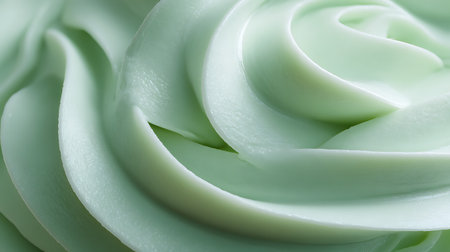 close up of green ice cream on white background, soft focus.の素材
