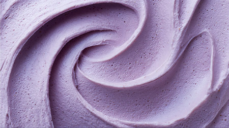 close up of a purple ice cream texture in the shape of a spiralの素材