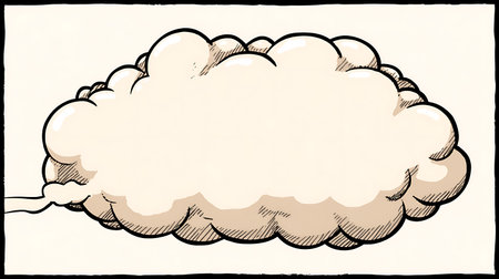 Illustration of a cloud with space for text on a white backgroundの素材
