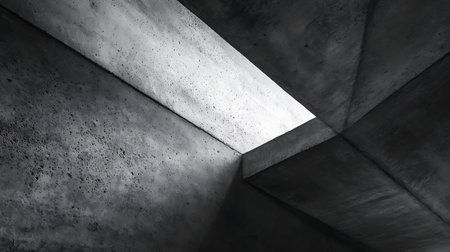 Abstract architecture background, empty dark concrete interior with perspective. 3d render illustrationの素材