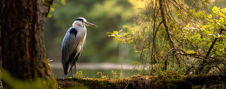 Great Blue Heron (Ardea herodias) in the natureの素材