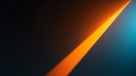 Abstract background with blue and orange rays of light on a black backgroundの素材