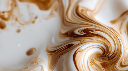 close up of chocolate swirls on white background, computer generated imagesの素材