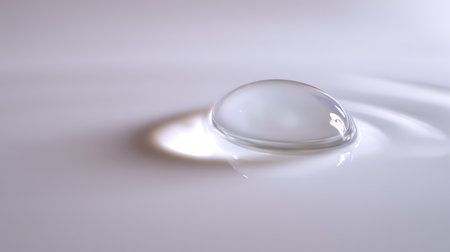 Water drop on a white background. Shallow depth of field.の素材