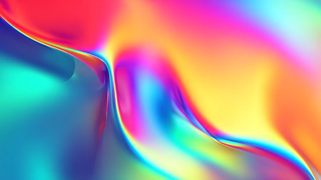 abstract background of holographic foil in blue, red, yellow and green colorsの素材