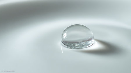 Water drop on a white background. Close-up. Photography studio.の素材