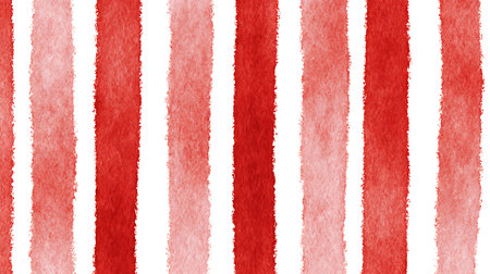 Watercolor red stripes on white background. Watercolor seamless pattern.の素材