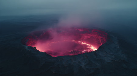 Volcanic eruption in the crater of the volcano. 3d renderingの素材