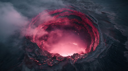 Kawah Ijen Volcano in East Java, Indonesia. 3D Renderingの素材