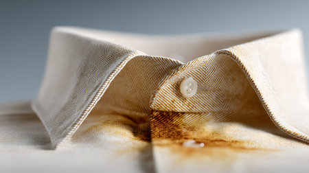 Close up of a men's shirt on a light background. Shallow depth of fieldの素材