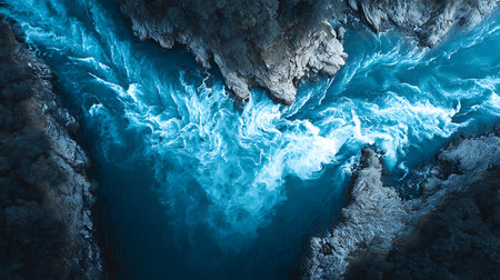 Blue ocean wave. Abstract nature background. 3d render illustration.の素材