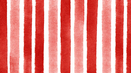 Watercolor red stripes on white background. Watercolor seamless pattern.の素材