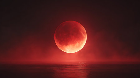 Full moon in the night sky. Elements of this image furnished by NASAの素材