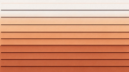 Orange and white wooden planks texture background. Horizontal stripes.の素材