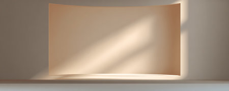 3d render of empty room with light and shadow on the wallの素材