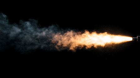 Explosion of a meteorite on a black background. 3d renderingの素材