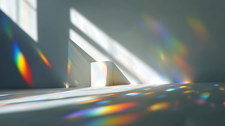 3d render, abstract background, empty room with light from the windowの素材