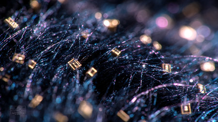 Abstract 3d rendering of chaotic particles in space. Futuristic background.の素材
