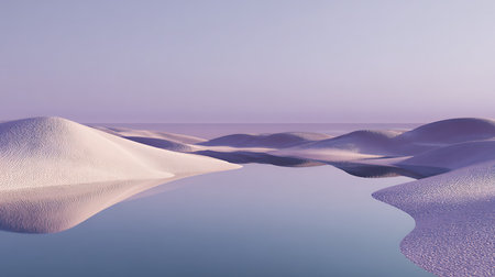 3d render of white sand dunes in the desert at sunsetの素材