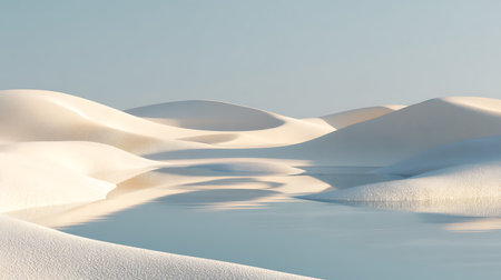 White Sands National Monument is a field of white sand dunes composed of gypsum crystals.の素材