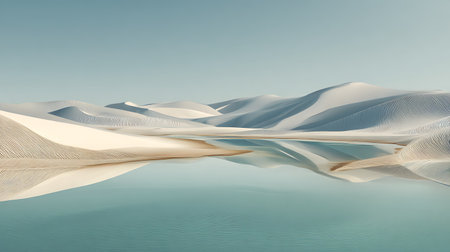White sand dunes in the desert. 3d render illustration.の素材