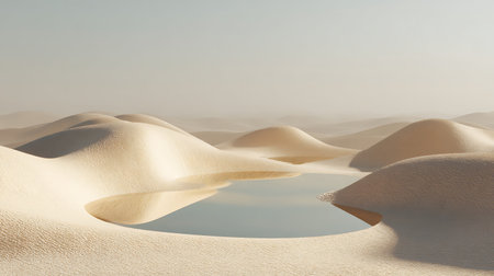 Sand dunes in the desert. 3d rendering. Computer digital drawing.の素材