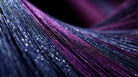 abstract background of colored strands of fabric close-up macro photographyの素材