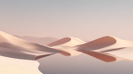 Sand dunes in the desert. 3d rendering. Computer digital drawing.の素材