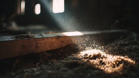 Welding work with sparks, sparks fly in the air.の素材