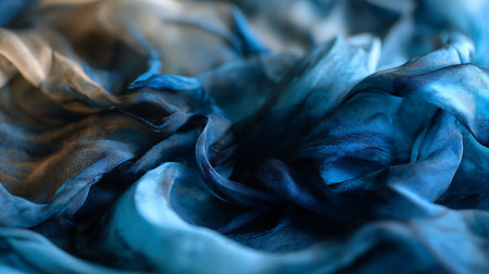 Texture, background, pattern, blue silk fabric, wrinkled fabric, wrinkled, wrinkled, abstractの素材