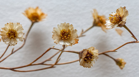 Dried flowers on a white background. Dry flowers on a white background.の素材