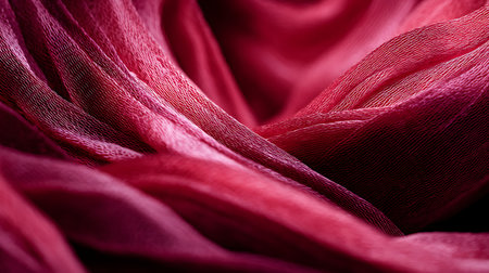 Red silk background. tissue, textile, cloth, fabric, material, texture. photo studioの素材