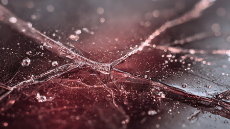 Broken glass with drops of water. Abstract background, texture.の素材