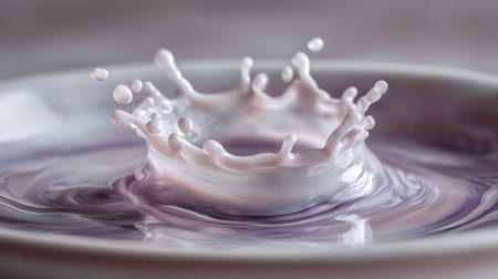splash of milk on a white background close-up macro photographyの素材