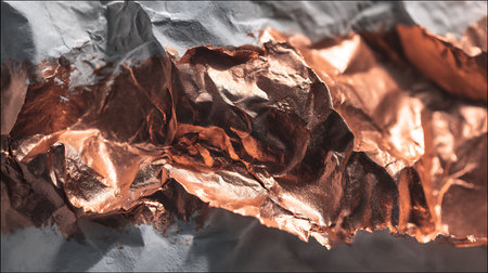 Crumpled paper background. Brown crumpled paper texture.の素材
