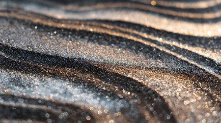 Abstract silver glitter background with bokeh lights and sparkles.の素材