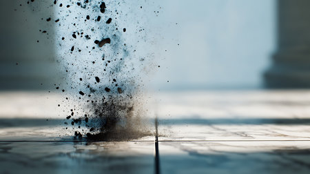 Explosion of powder on the floor. Shallow depth of fieldの素材