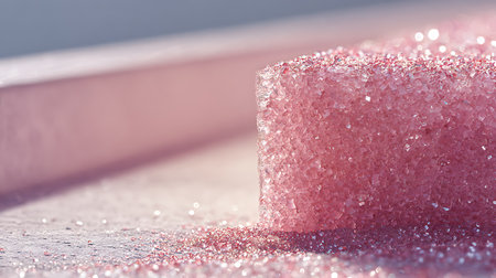 Pink sugar cubes on a light background. Shallow depth of field.の素材
