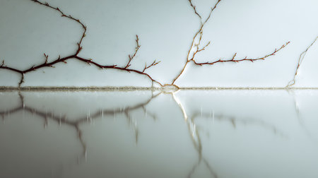 Reflection of the sun in the water of a broken boat.の素材