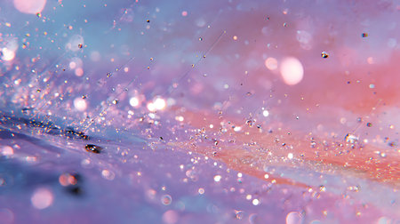 abstract water drops on a purple background. shallow depth of fieldの素材
