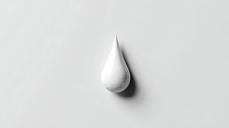 3d rendering of a drop of water on a white background.の素材