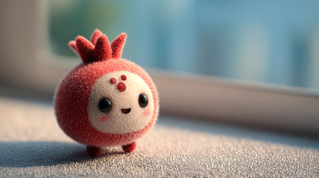Funny kawaii christmas panda toy on the floorの素材