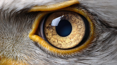 Close up of the eye of an eagle. 3D rendering.の素材