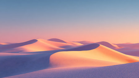 Sand dunes in the desert at sunset. Dubai, United Arab Emiratesの素材